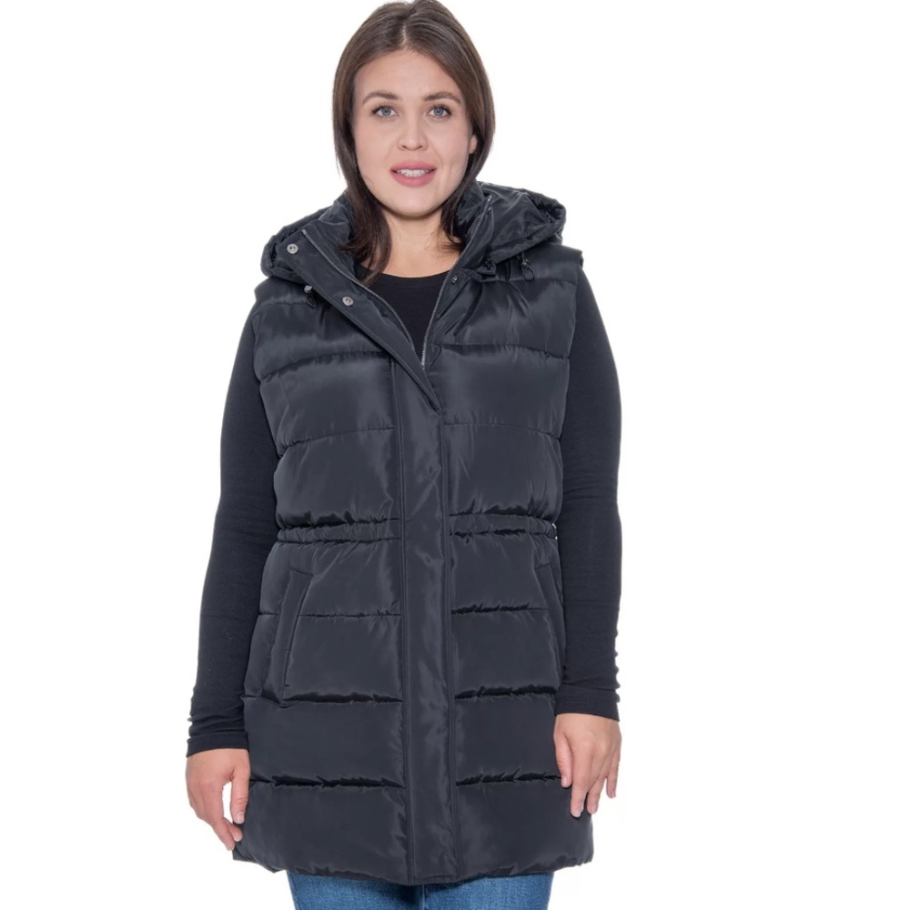NWT Sebby Collection Puffer Vest- Plus Size-Black